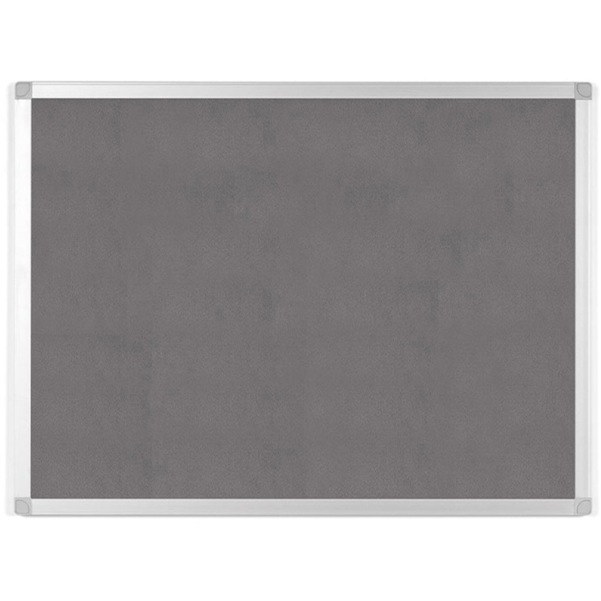 Bi-silque Ayda Fabric 24"W Bulletin Board - Gray Fabric Surface - Robust, Tackable, Sleek Style - 1 Each - 0.5" x 24