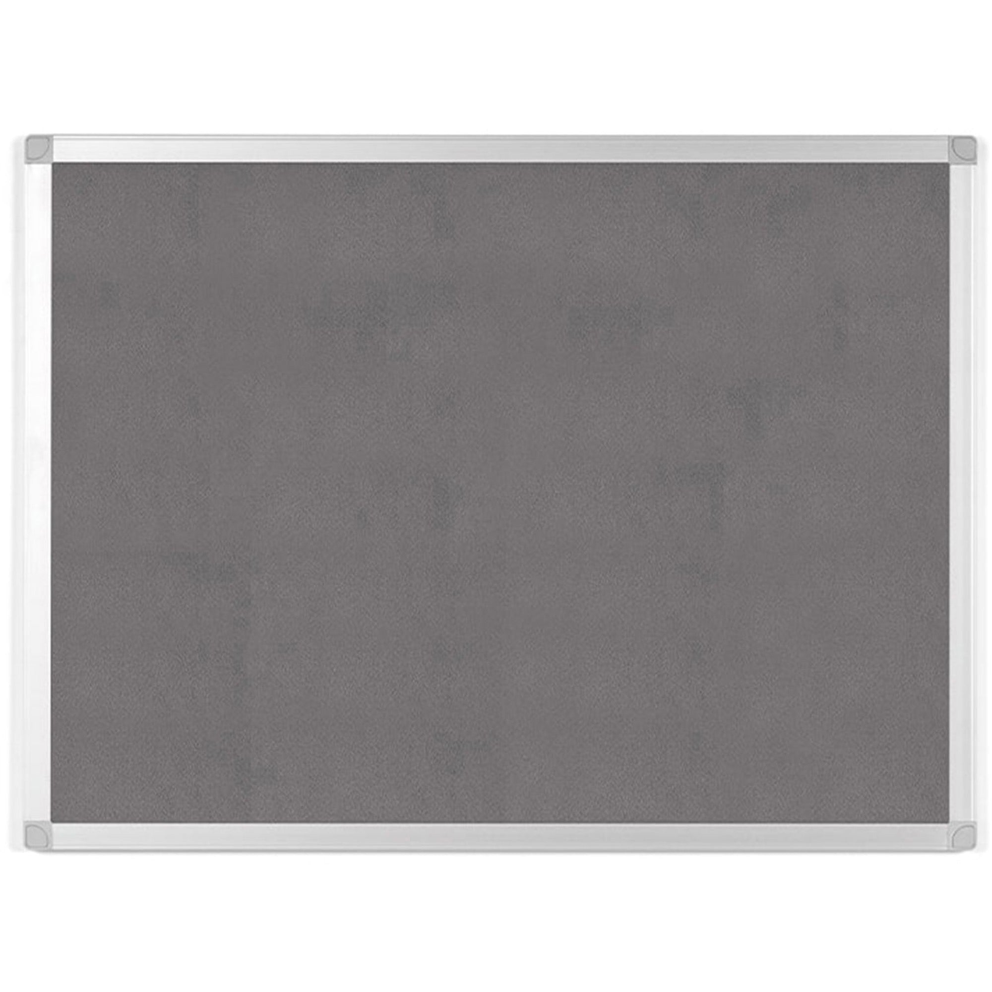 Bi-silque Ayda Fabric 36"W Bulletin Board - Gray Fabric Surface - Robust, Tackable, Sleek Style - 1 Each - 0.5" x 36