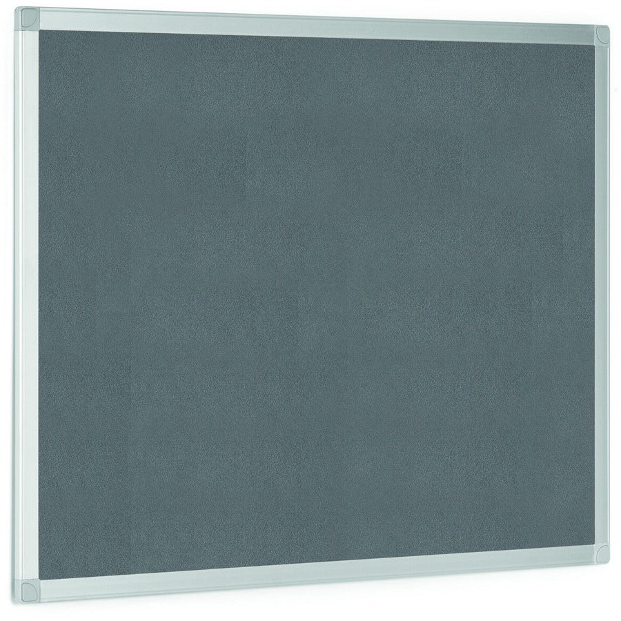 Bi-silque Ayda Fabric 36"W Bulletin Board - Gray Fabric Surface - Robust, Tackable, Sleek Style - 1 Each - 0.5" x 36