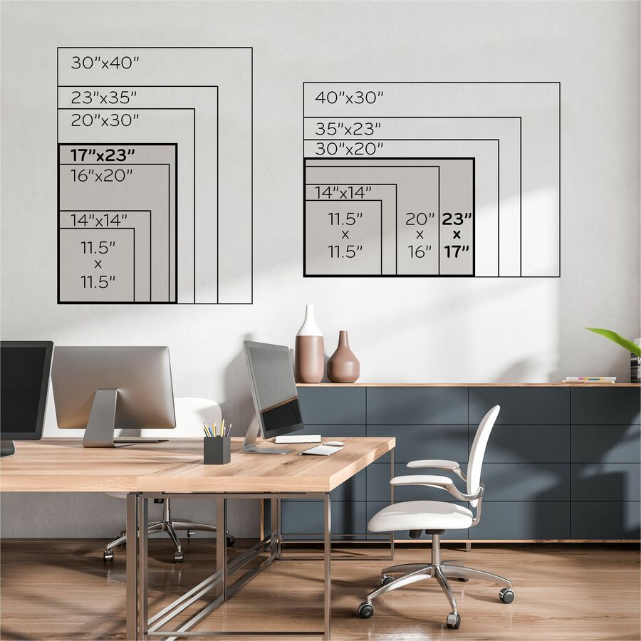 U Brands Linen Cork Linen Bulletin Board, 23" x 17" , White Wood Frame (3264U00-01) - 23" Height x 17" Width x 1" Depth - Tan Cork Surface - Self-healing, Durable, Mounting System - 1 Each