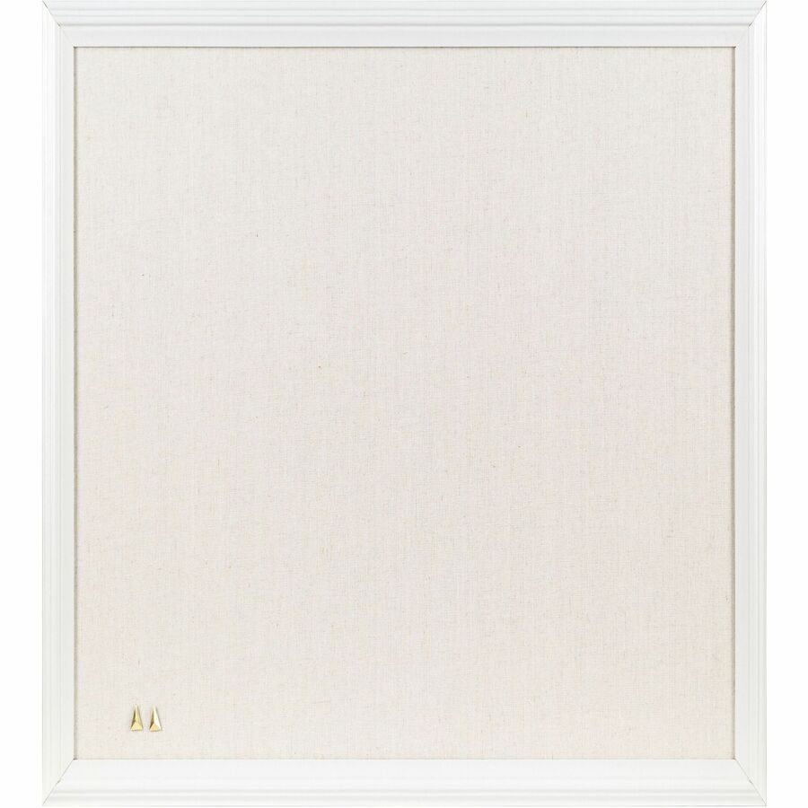 U Brands Linen Cork Linen Bulletin Board, 23" x 17" , White Wood Frame (3264U00-01) - 23" Height x 17" Width x 1" Depth - Tan Cork Surface - Self-healing, Durable, Mounting System - 1 Each