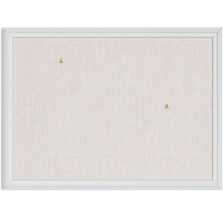 U Brands Linen Cork Linen Bulletin Board, 23" x 17" , White Wood Frame (3264U00-01) - 23" Height x 17" Width x 1" Depth - Tan Cork Surface - Self-healing, Durable, Mounting System - 1 Each