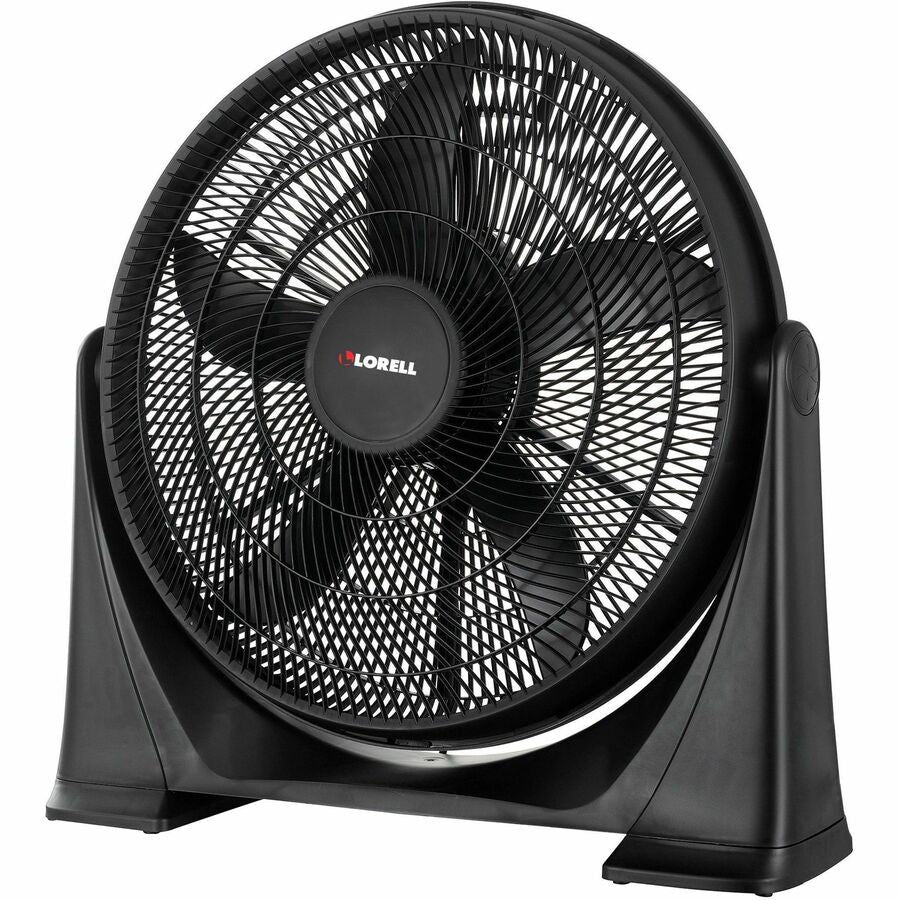 Lorell Box Fan - 20" Diameter - 3 Speed - Tilt Adjustment, Lightweight - 24.2" Height x 24.2" Width x 7.2" Depth - Plastic - Black