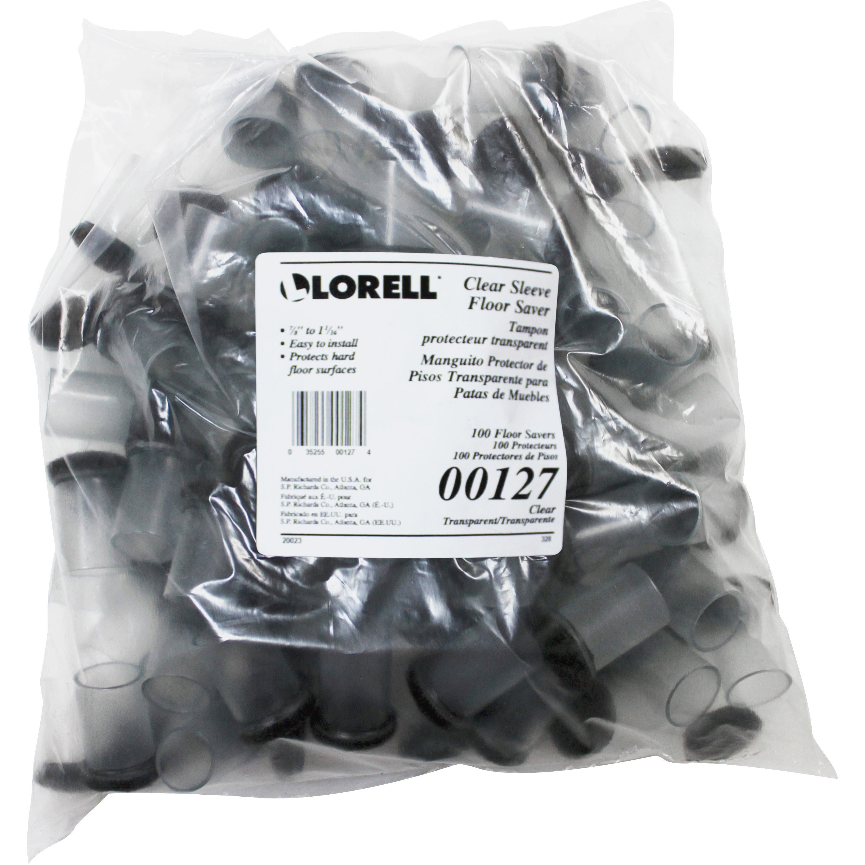 lorell-sleeve-floor-protectors-clear-transparent-100-bag_llr00127 - 1