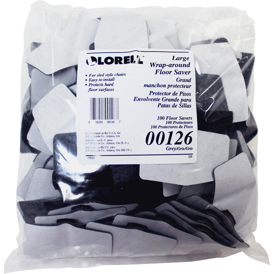 lorell-wraparound-floor-savers-gray-100-bag_llr00126 - 3
