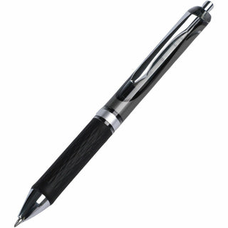 Integra Retractable Gel Ink Pen - Medium Pen Point - 0.7 mm Pen Point Size - Retractable - Black Gel-based Ink - Black Barrel - Metal Tip - 1 Dozen