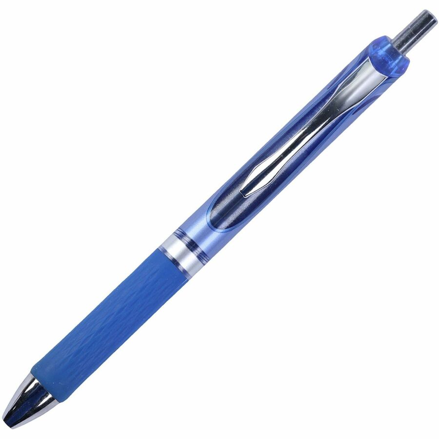Integra Retractable Gel Ink Pen - Medium Pen Point - 0.7 mm Pen Point Size - Retractable - Blue Gel-based Ink - Blue Barrel - Metal Tip - 1 Dozen