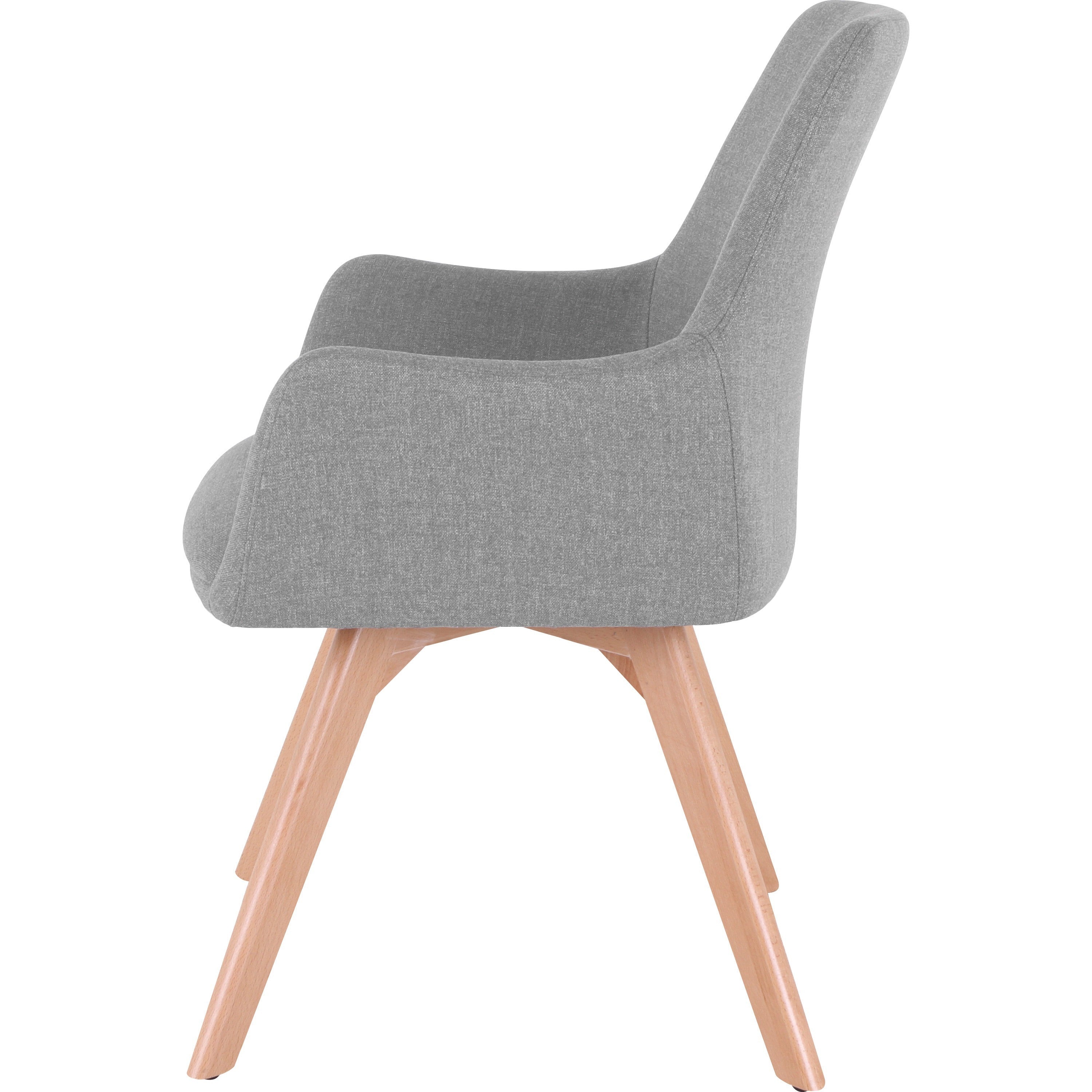 Lorell Mid-century Modern Flannel Guest Chair - Four-legged Base - Gray - Armrest - 1 Each - 2