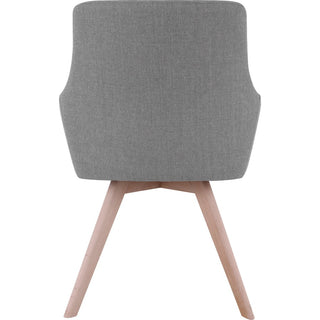Lorell Mid-century Modern Flannel Guest Chair - Four-legged Base - Gray - Armrest - 1 Each