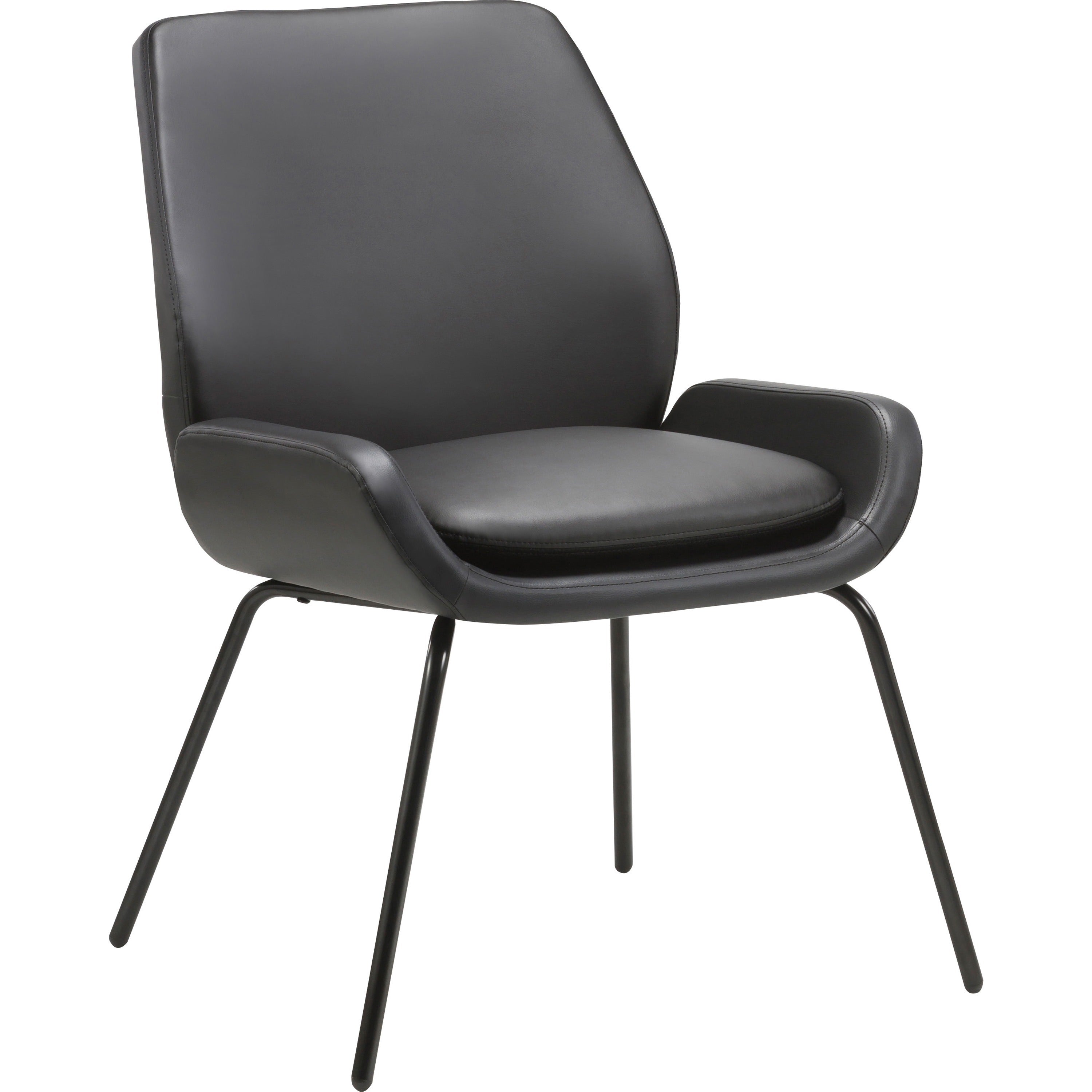 lorell-u-shaped-seat-guest-chair-bonded-leather-seat-bonded-leather-back-black-1-each_llr68574 - 1