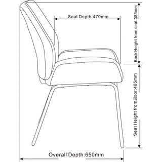 Lorell U-Shaped Seat Guest Chair - Bonded Leather Seat - Bonded Leather Back - Black - 1 Each