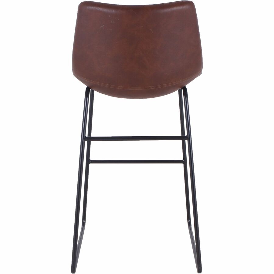 Lorell Sled Guest Stools - Tan Bonded Leather Seat - Mid Back - Sled Base - Tan - Bonded Leather - 2 / Carton