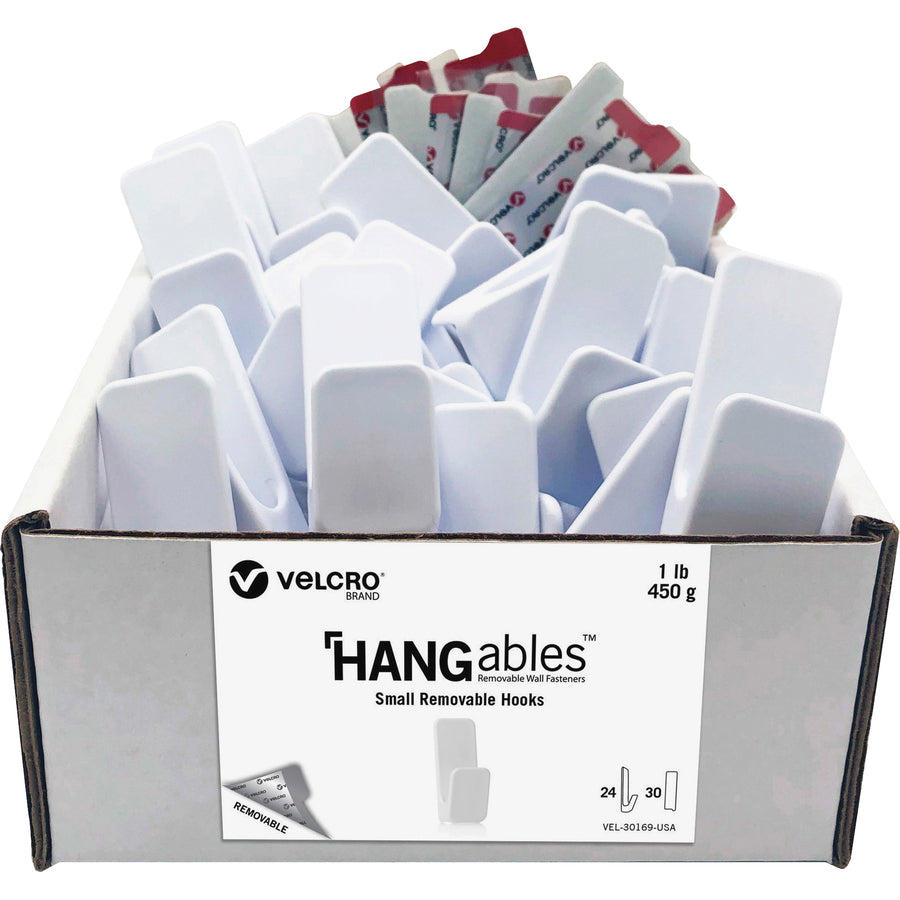 velcro-hangables-removable-wall-hook-24-small-hook-1-lb-4536-g-capacity-1-length-for-office-warehouse-closet-jewelry-wall-collage-pet-leash-key-school-indoor-outdoor-white-24-pack_vek30169 - 4