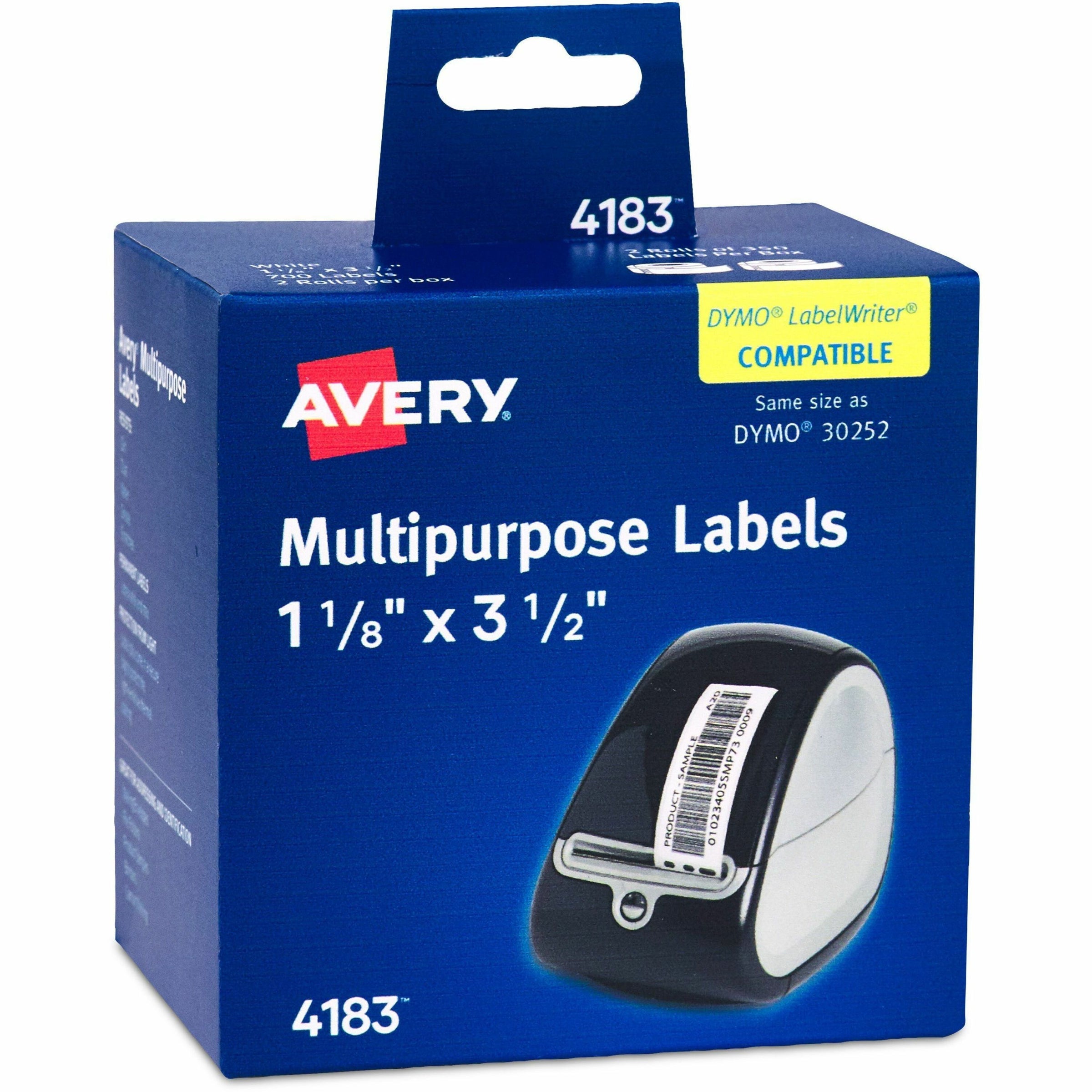 Multipurpose Thermal Labels, 3.5 x 1.3, White, 350/Roll, 2 Rolls/Box