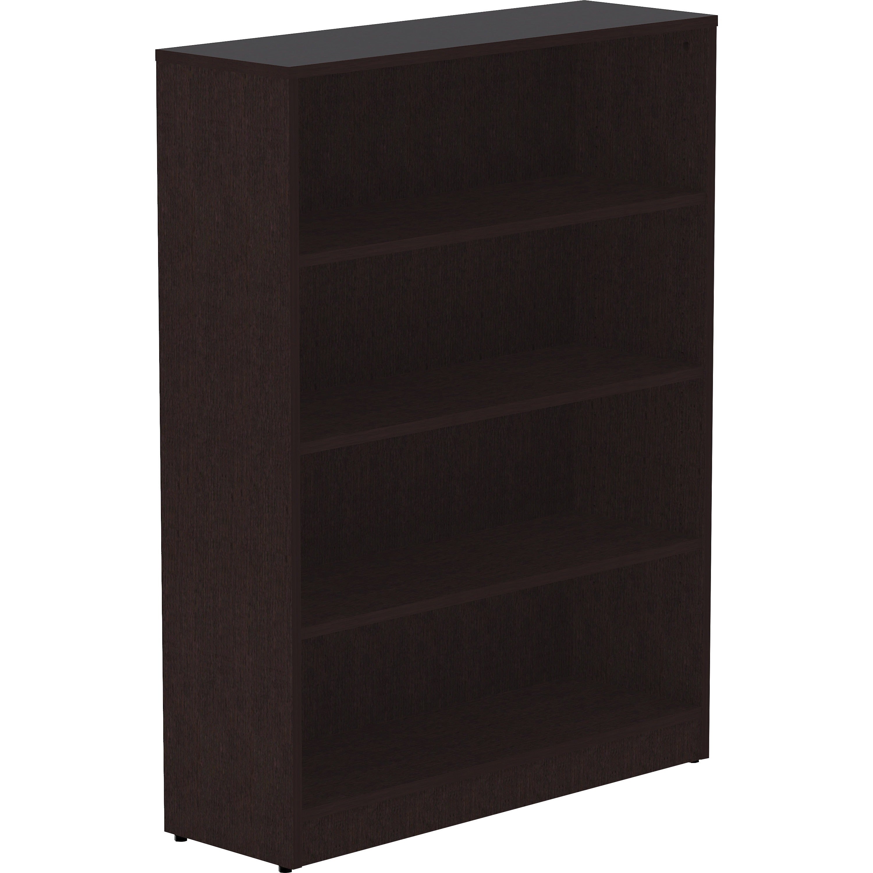 lorell-laminate-bookcase-08-shelf-36-x-1248-4-shelves-3-adjustable-shelfves-square-edge-material-thermofused-laminate-tfl-finish-espresso_llr18227 - 1