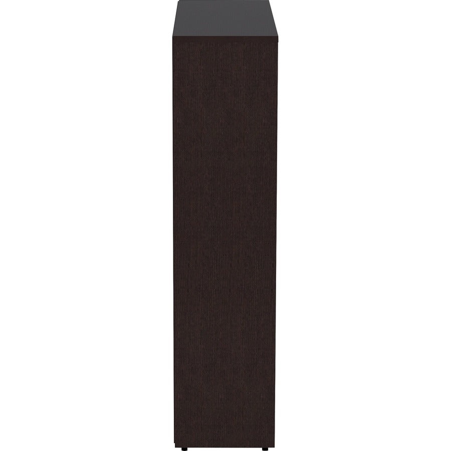 Lorell Laminate Bookcase - 0.8" Shelf, 36" x 12"48" - 4 Shelve(s) - 3 Adjustable Shelf(ves) - Square Edge - Material: Thermofused Laminate (TFL) - Finish: Espresso