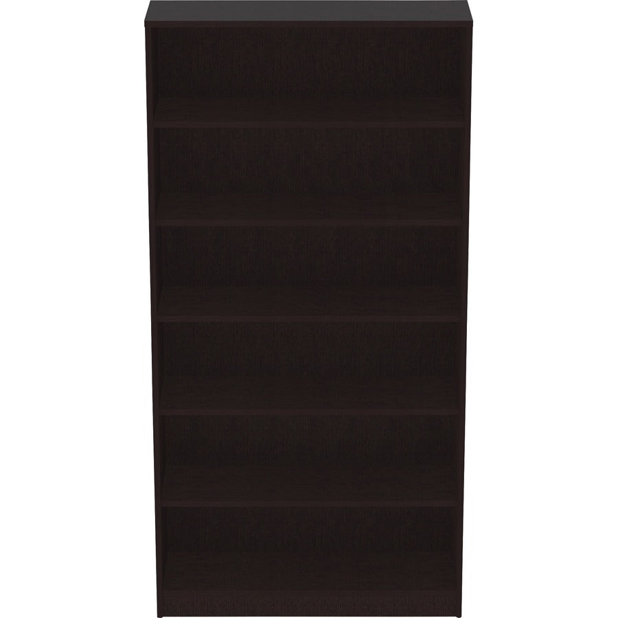 Lorell Laminate Bookcase - 0.8" Shelf, 36" x 12"72" - 6 Shelve(s) - 5 Adjustable Shelf(ves) - Square Edge - Material: Thermofused Laminate (TFL) - Finish: Espresso