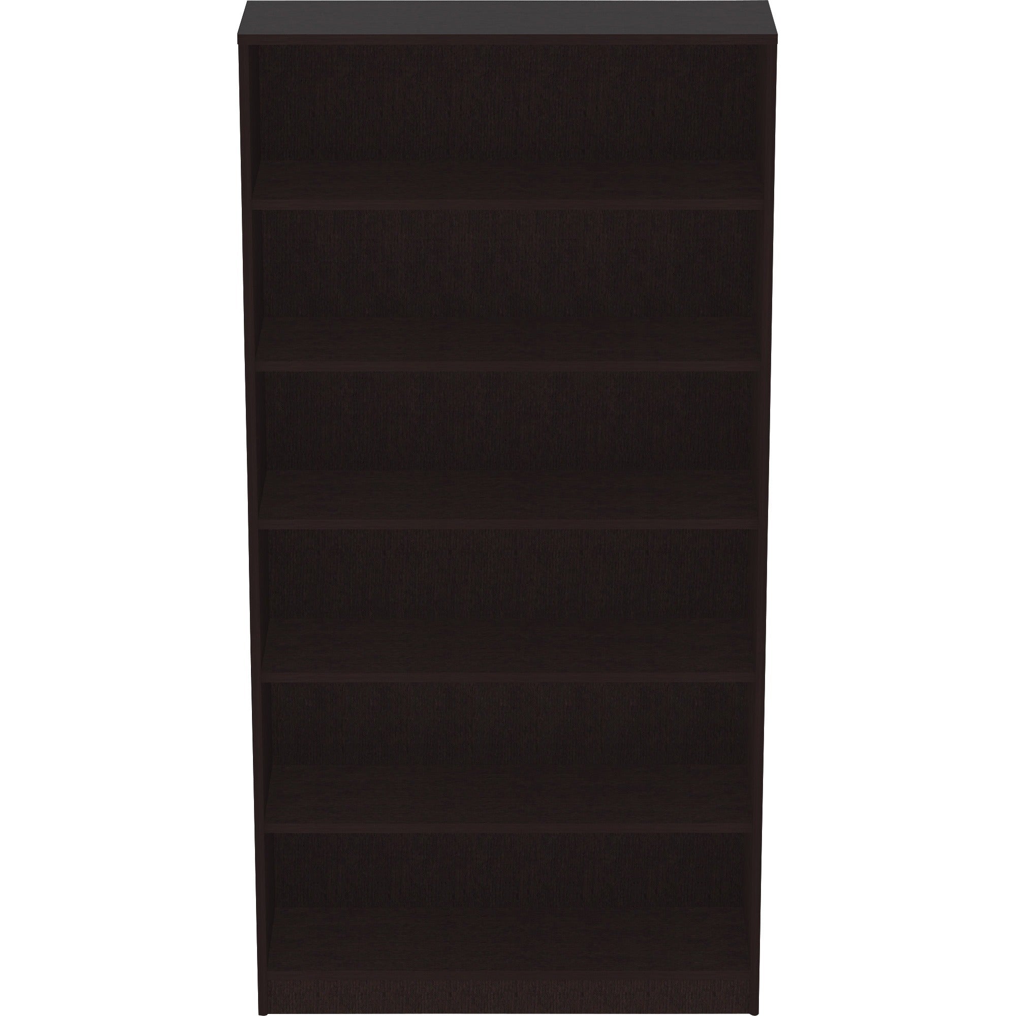 lorell-laminate-bookcase-08-shelf-36-x-1272-6-shelves-5-adjustable-shelfves-square-edge-material-thermofused-laminate-tfl-finish-espresso_llr18228 - 2