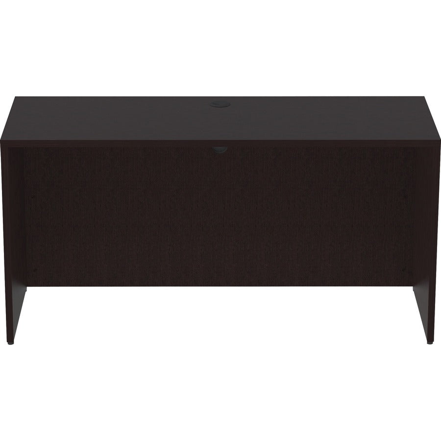 Lorell Essentials Series Credenza Shell - 60" x 24"29.5" Credenza Shell, 1" Top - Finish: Espresso, Silver Brush