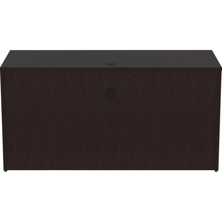 Lorell Essentials Series Credenza Shell - 60" x 24"29.5" Credenza Shell, 1" Top - Finish: Espresso, Silver Brush