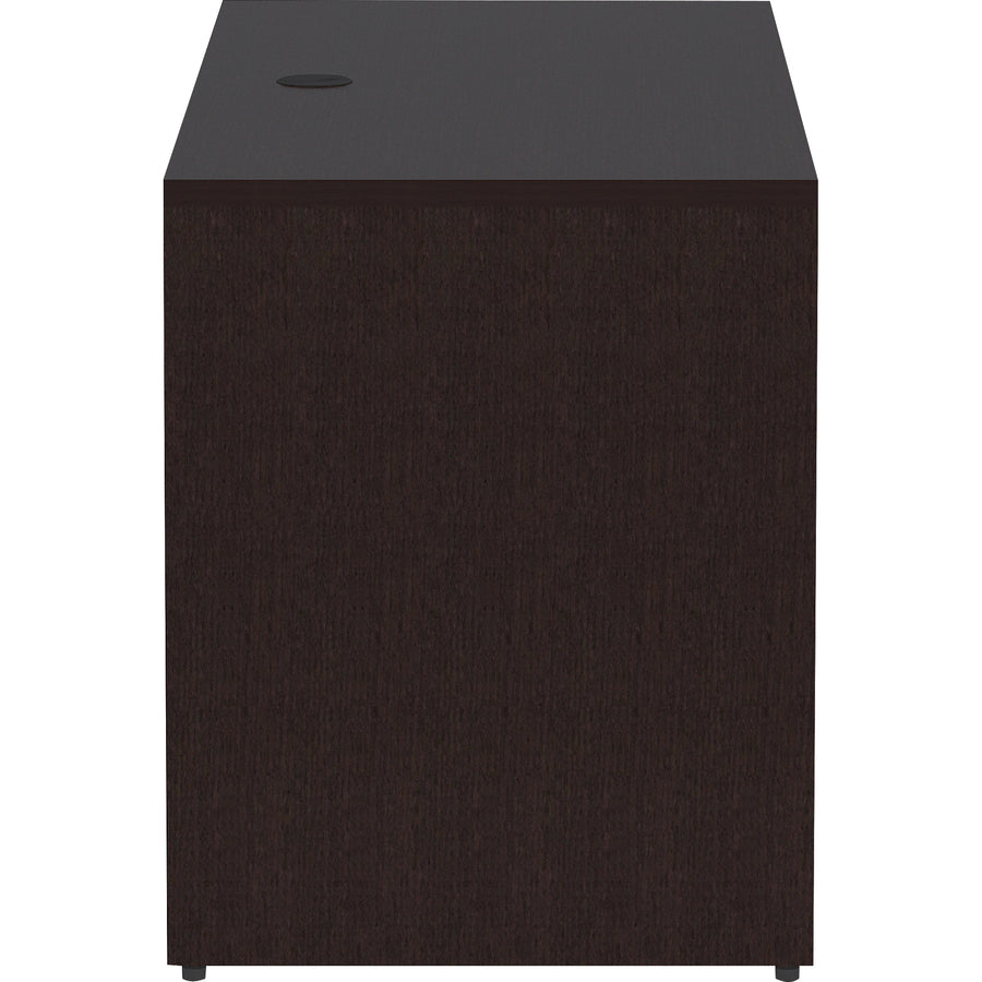 Lorell Essentials Series Credenza Shell - 60" x 24"29.5" Credenza Shell, 1" Top - Finish: Espresso, Silver Brush