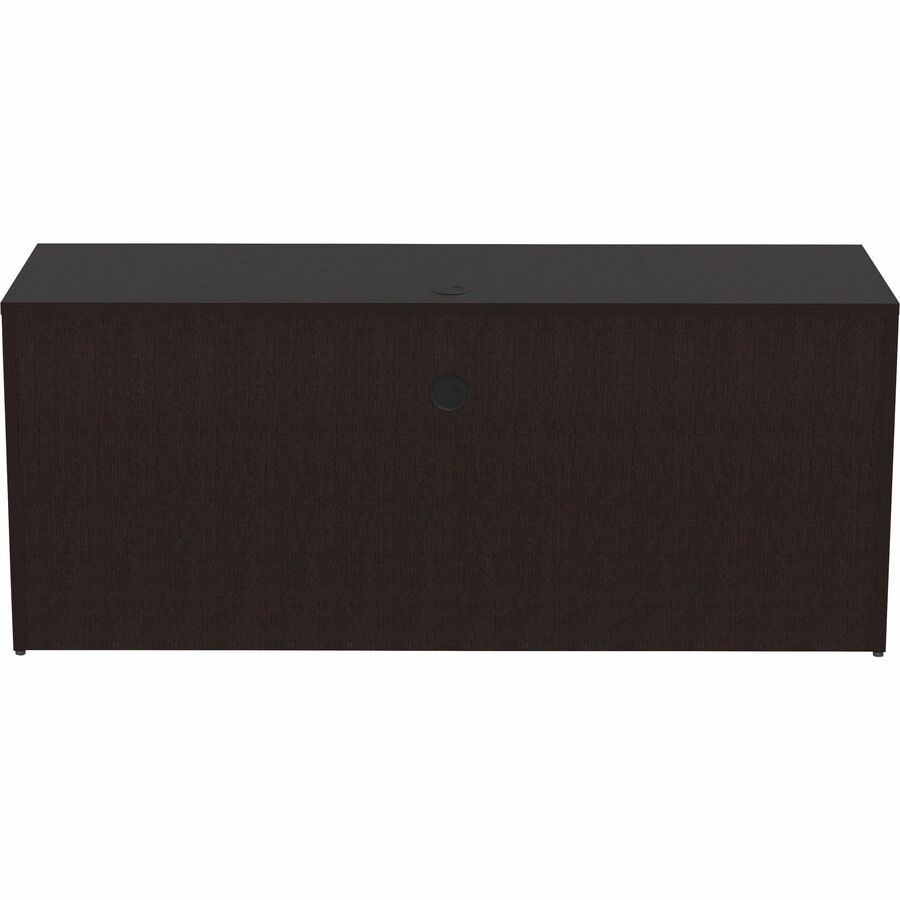 Lorell Essentials Series Credenza Shell - 72" x 24"29.5" Credenza Shell, 1" Top - Finish: Espresso, Silver Brush