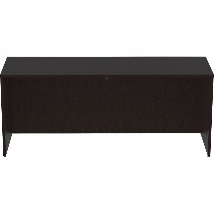 Lorell Essentials Series Credenza Shell - 72" x 24"29.5" Credenza Shell, 1" Top - Finish: Espresso, Silver Brush