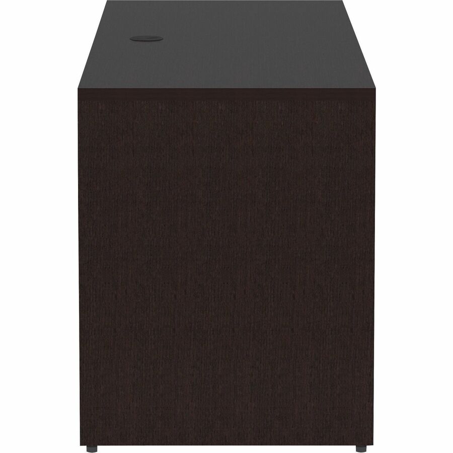 Lorell Essentials Series Credenza Shell - 72" x 24"29.5" Credenza Shell, 1" Top - Finish: Espresso, Silver Brush