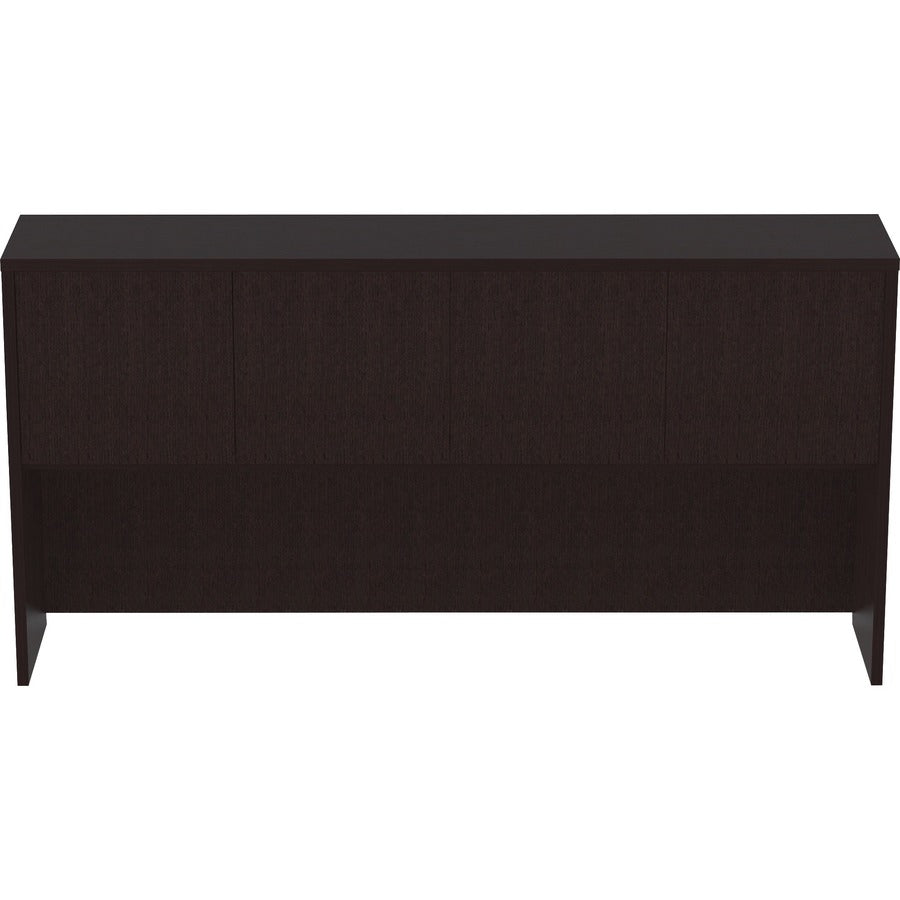 Lorell Essentials Series Stack-on Hutch - 72" x 15" x 36" Hutch - 4 Door(s) - Finish: Espresso