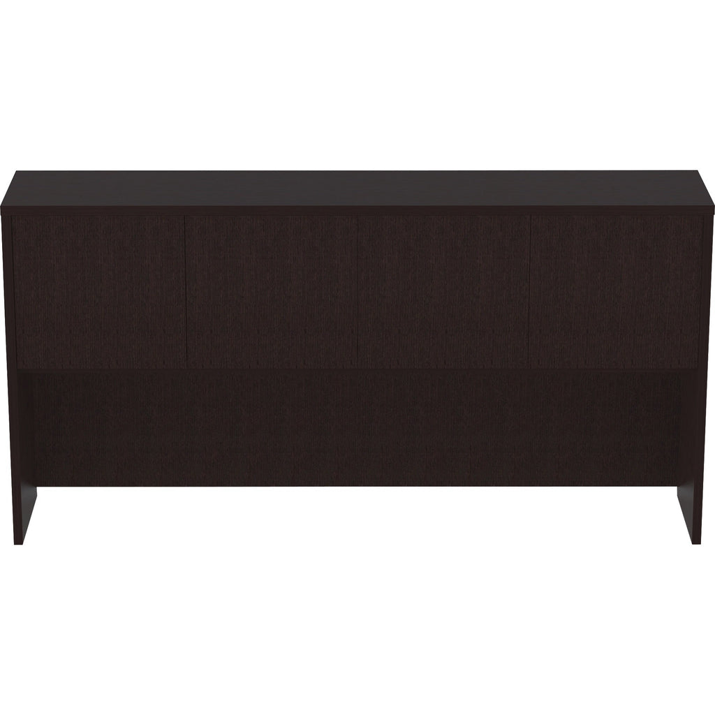 lorell-essentials-series-stack-on-hutch-72-x-15-x-36-hutch-4-doors-finish-espresso_llr18214 - 2