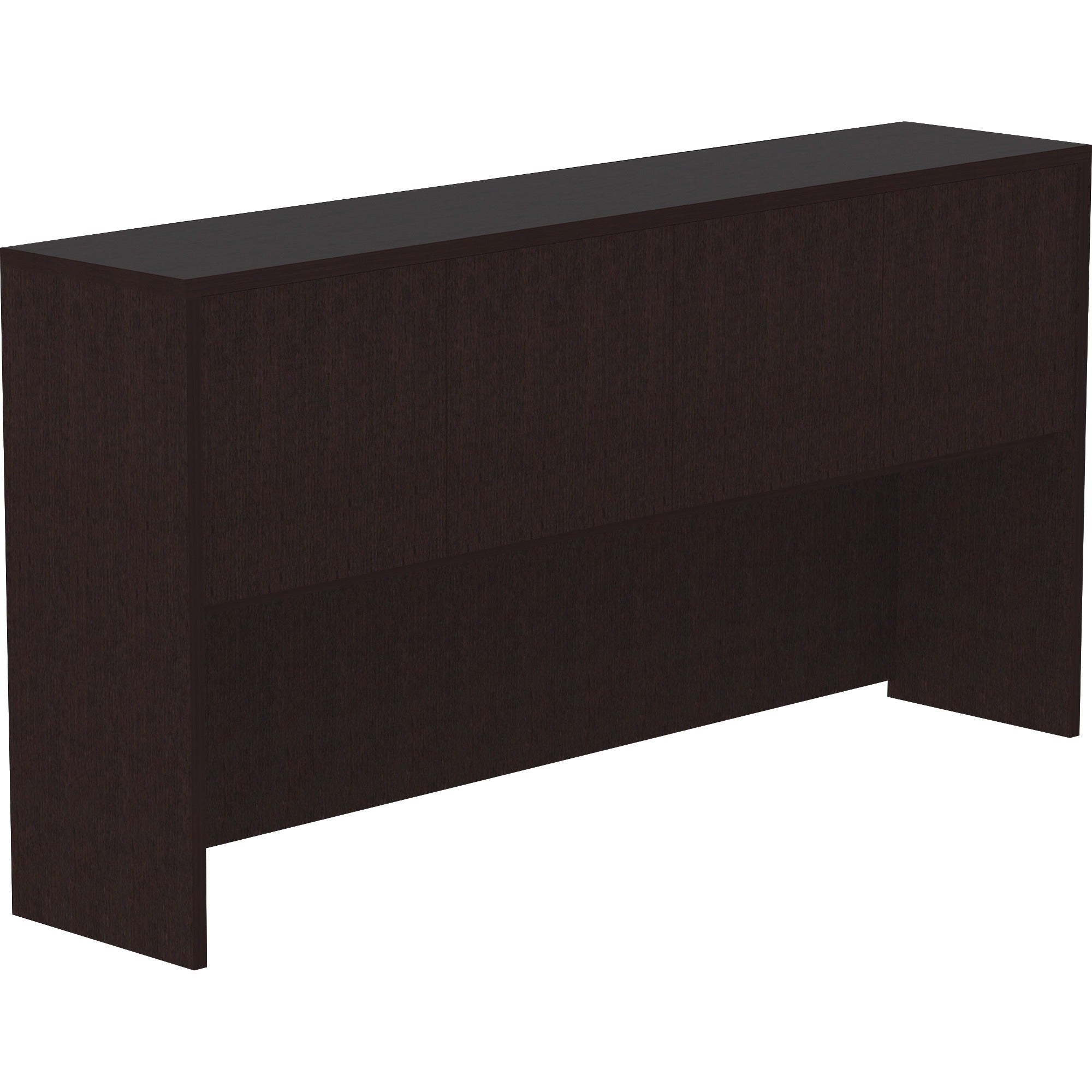 Lorell Essentials Series Stack-on Hutch - 72" x 15" x 36" Hutch - 4 Door(s) - Finish: Espresso