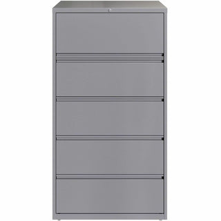 Lorell Fortress Series Lateral File w/Roll-out Posting Shelf - 36" x 18.6" x 67.6" - 5 x Drawer(s) for File - Letter, Legal, A4 - Lateral - Hanging Rail, Magnetic Label Holder, Locking Drawer, Locking Bar, Ball Bearing Slide, Reinforced Base, Adjusta