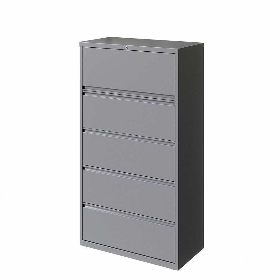 Lorell Fortress Series Lateral File w/Roll-out Posting Shelf - 36" x 18.6" x 67.6" - 5 x Drawer(s) for File - Letter, Legal, A4 - Lateral - Hanging Rail, Magnetic Label Holder, Locking Drawer, Locking Bar, Ball Bearing Slide, Reinforced Base, Adjusta