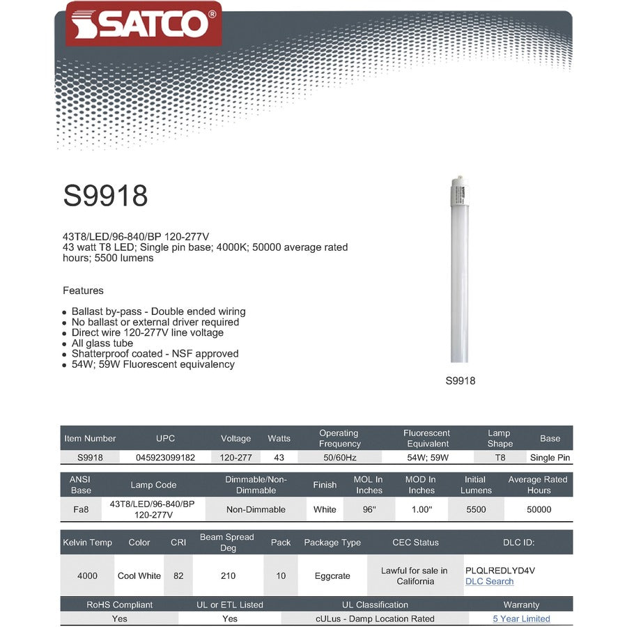 satco-43t8-led-96-840-bp-120-277v-tube-bulb-43-w-120-v-ac-230-v-ac-5500-lm-t8-size-white-cool-white-light-color-50000-hour-67403degf-37268degc-color-temperature-82-cri-210deg-beam-angle-shatter-proof-10-carton_sdns9918 - 2