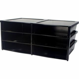 Storex Quick Stack 6-sorter Organizer - 500 x Sheet - 6 Compartment(s) - Compartment Size 8.75" x 11.50" x 2" - 8.7" Height x 13.6" Width20.5" Length - Black - Plastic - 1 Each