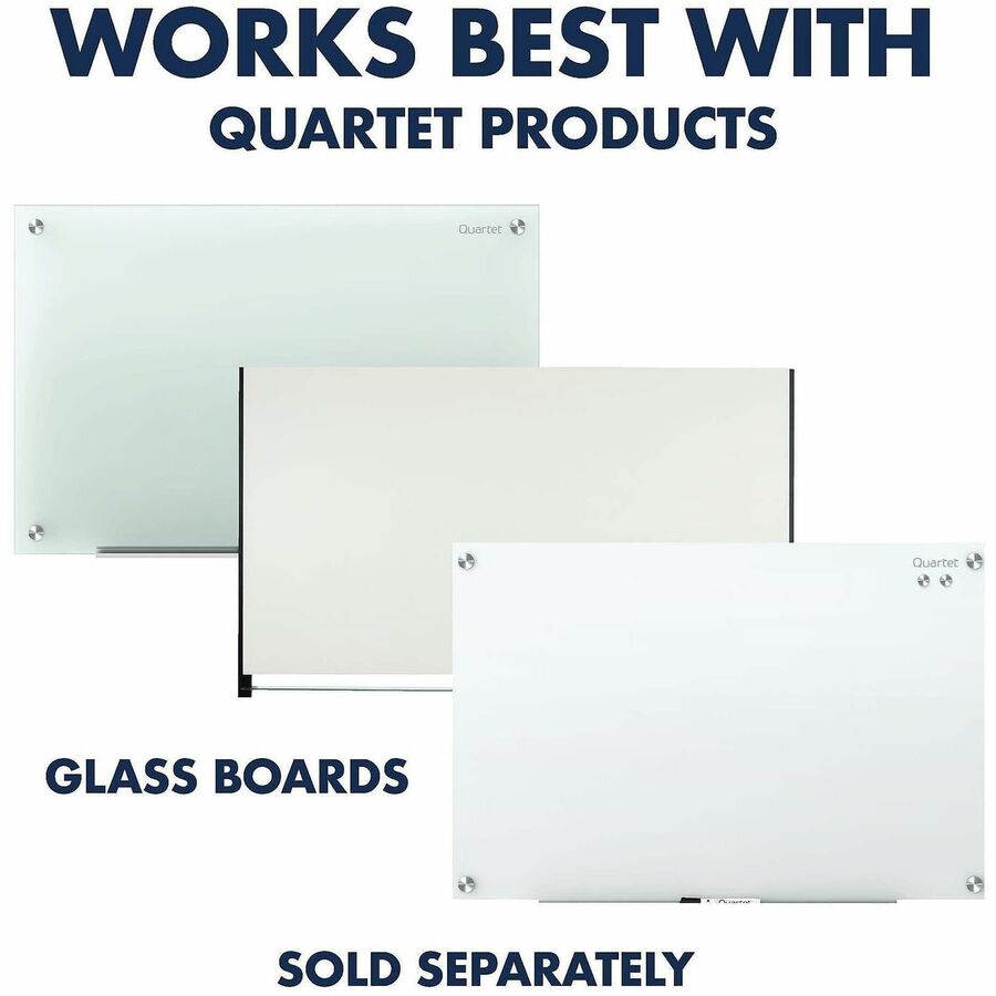 Quartet Glass Board Magnets - 0.5" Diameter - Cylinder - Rounded Edge - 12 / Pack - Assorted, Clear