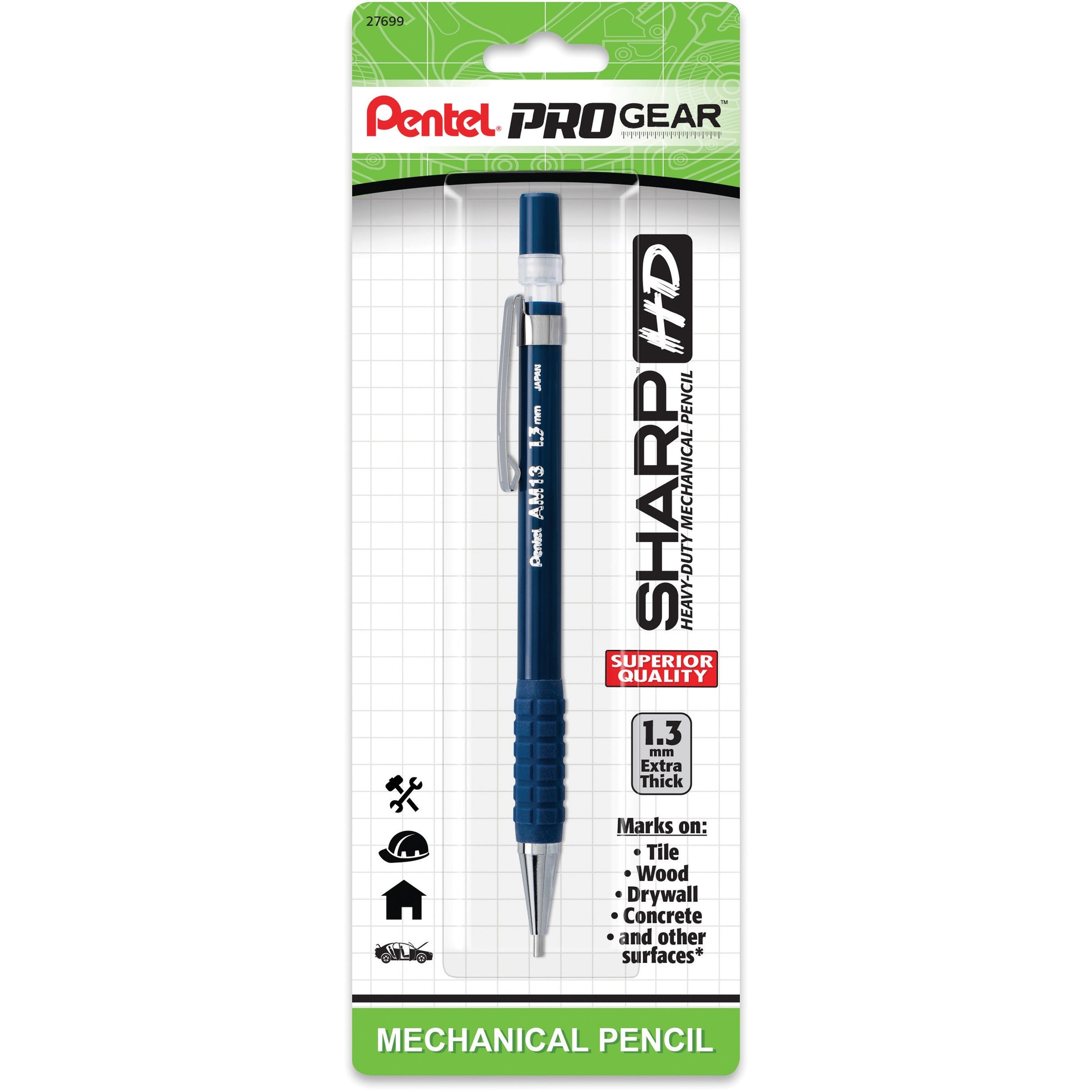 pentel-progear-13mm-mechanical-pencil-13-mm-lead-diameter-refillable-blue-barrel-1-pack_penam13pglbp - 1