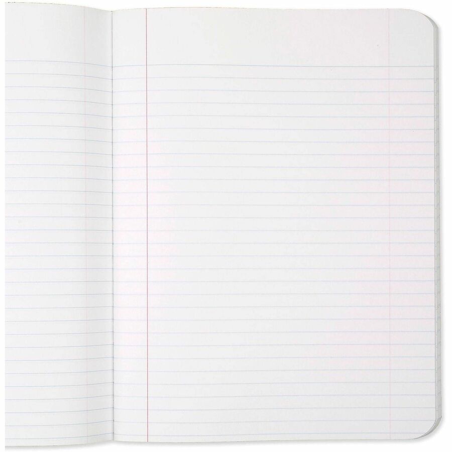 Mead College Ruled Comp Book - 100 Sheets - Sewn - 9 3/4" x 7 1/2" - 9" x 7" x 0.5" - White Paper - Black Marble Cover - Multiplication Table, Conversion Table, Sturdy Cover, Class Schedule - 3 / Pack
