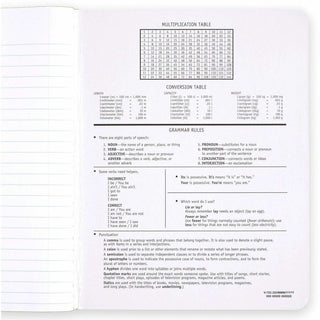 Mead College Ruled Comp Book - 100 Sheets - Sewn - 9 3/4" x 7 1/2" - 9" x 7" x 0.5" - White Paper - Black Marble Cover - Multiplication Table, Conversion Table, Sturdy Cover, Class Schedule - 3 / Pack