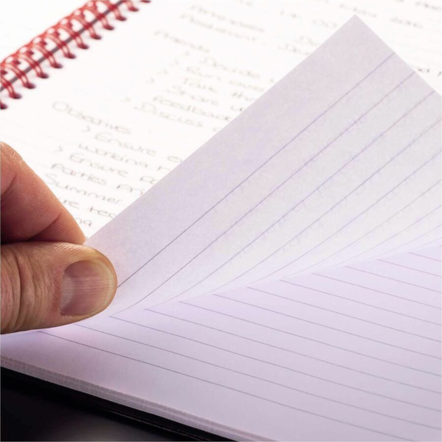 Black n' Red Hardcover Twinwire Business Notebook - Twin Wirebound - 12" x 8.5" x 1.7" - Matte Cover - Perforated, Bleed Resistant - 3 / Pack