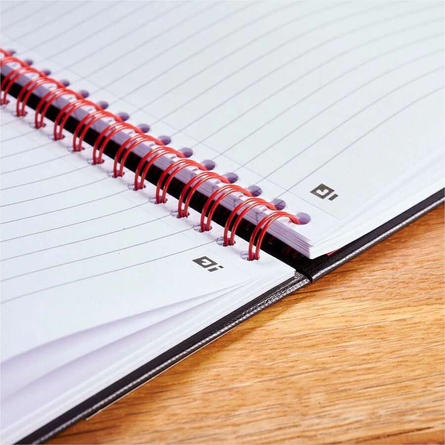 Black n' Red Hardcover Twinwire Business Notebook - Twin Wirebound - 12" x 8.5" x 1.7" - Matte Cover - Perforated, Bleed Resistant - 3 / Pack