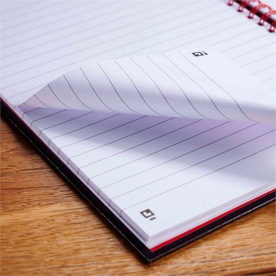 Black n' Red Hardcover Twinwire Business Notebook - Twin Wirebound - 12" x 8.5" x 1.7" - Matte Cover - Perforated, Bleed Resistant - 3 / Pack