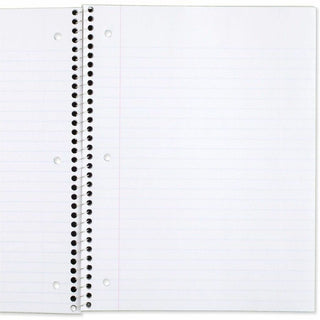 Mead 1 Subject Wide Ruled Spiral Notebook - 70 Sheets - 140 Pages - Spiral Bound - 3 Hole(s) - 10 1/2" x 8" - 10" x 8" x 0.5" - White Paper - Assorted Cover - Durable Cover, Bleed Resistant, Perforated, Spiral Lock, Lightweight - 4 / Pack