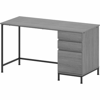 Lorell SOHO Desk with Side Drawers - 55" x 23.6"30" - 3 x File Drawer(s) - Single Pedestal on Right Side - Finish: Charcoal