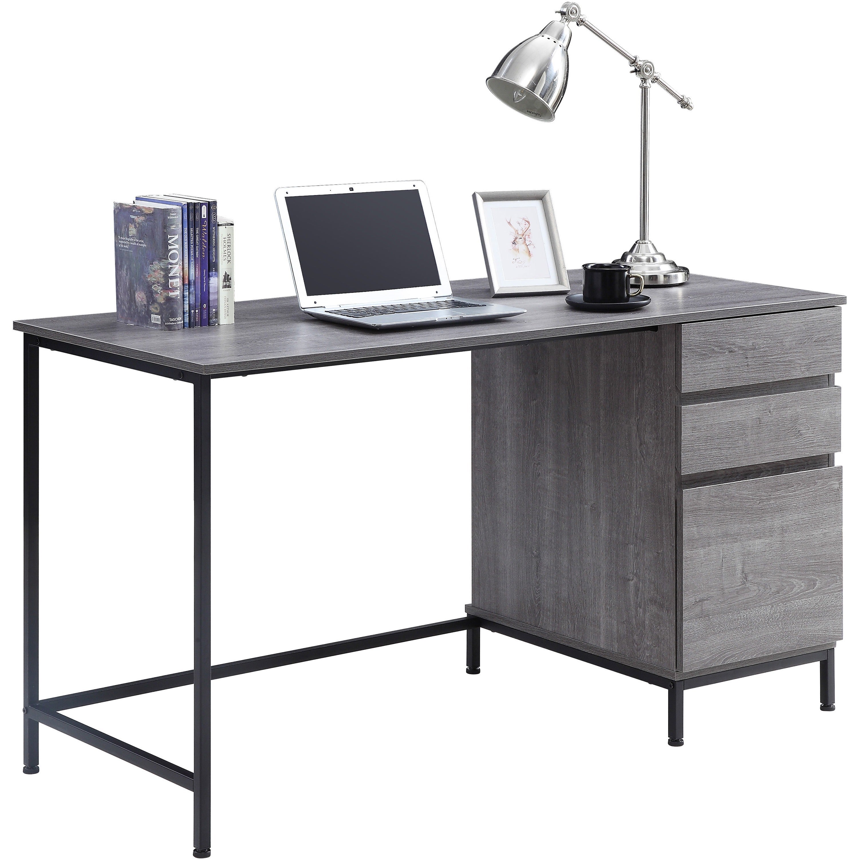 lorell-soho-desk-with-side-drawers-55-x-23630-3-x-file-drawers-single-pedestal-on-right-side-finish-charcoal_llr97616 - 1