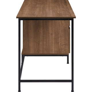 Lorell SOHO Desk with Side Drawers - 55" x 23.6"30" - 3 x File Drawer(s) - Single Pedestal on Right Side - Finish: Walnut