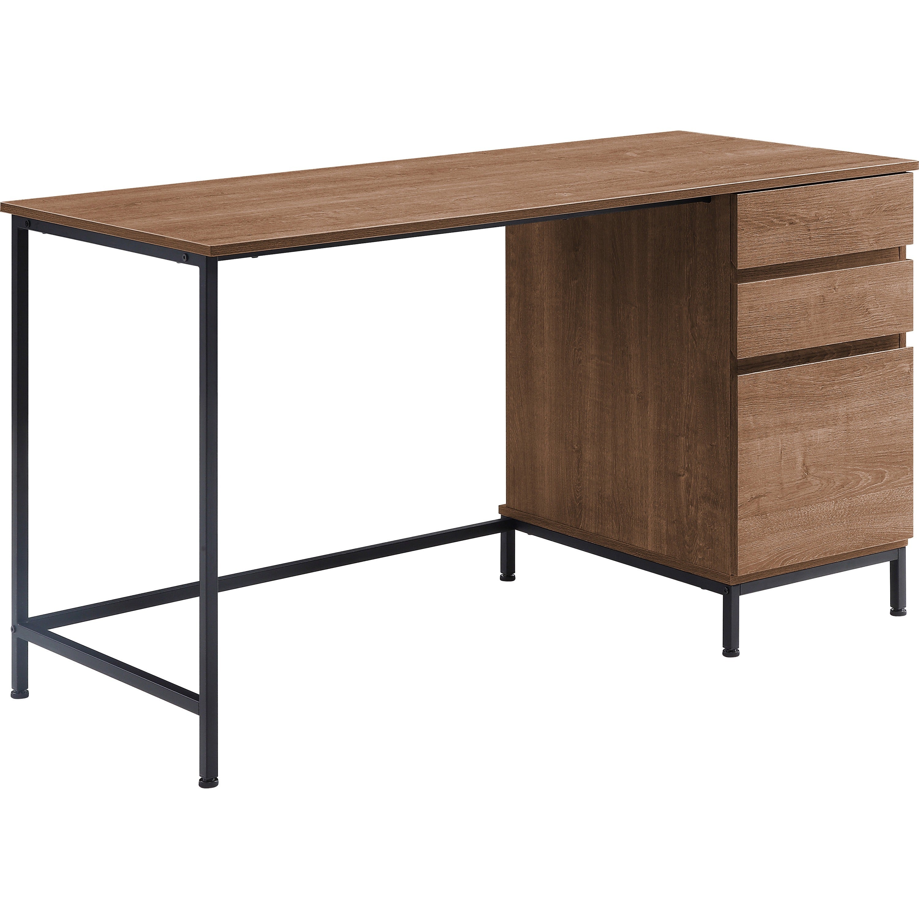 lorell-soho-desk-with-side-drawers-55-x-23630-3-x-file-drawers-single-pedestal-on-right-side-finish-walnut_llr97615 - 1