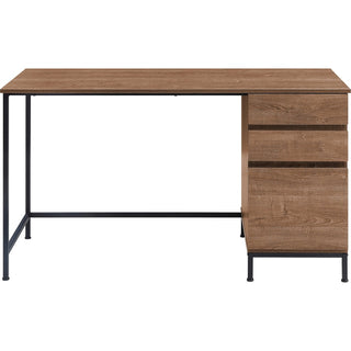 Lorell SOHO Desk with Side Drawers - 55" x 23.6"30" - 3 x File Drawer(s) - Single Pedestal on Right Side - Finish: Walnut