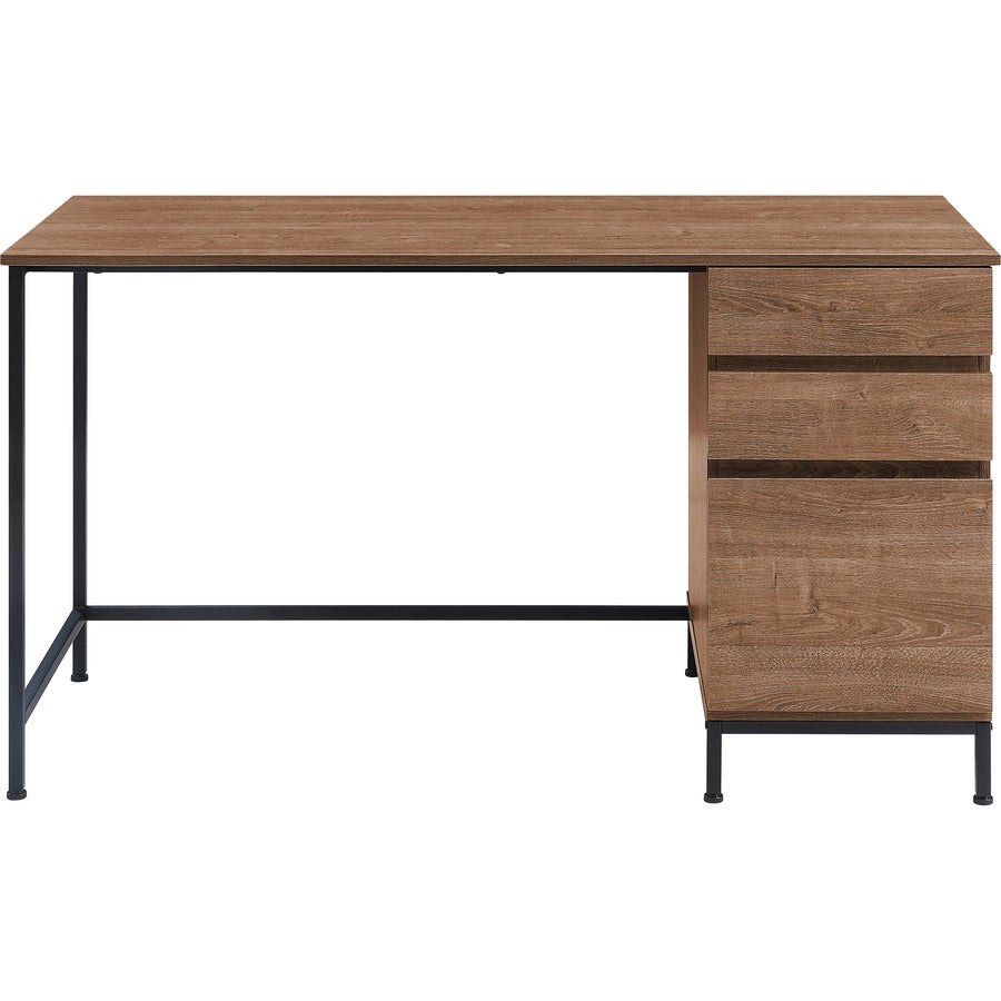 Lorell SOHO Desk with Side Drawers - 55" x 23.6"30" - 3 x File Drawer(s) - Single Pedestal on Right Side - Finish: Walnut