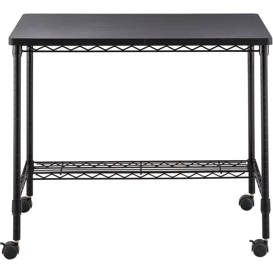 Safco Mobile Wire Desk - For - Table TopMelamine, Black Top x 35.75" Table Top Width x 24" Table Top Depth - 30.75" Height - Assembly Required - Black - 1 Each